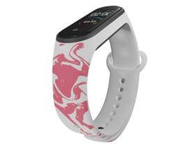 Řemínek Mi-Band na Xiaomi Mi Band 3/4 - motiv Červená skvrna od oleje, bílý 

 obrázek produktu 2 z 3