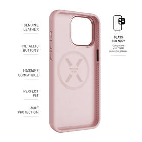 Kryt na mobil FIXED MagFlow s podporou MagSafe na Apple iPhone 15 Pro růžová barva
