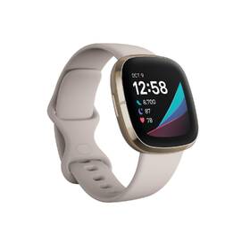 Chytré hodinky Fitbit Sense - Lunar White/Soft Gold Stainless Steel 

 obrázek produktu 1 z 4