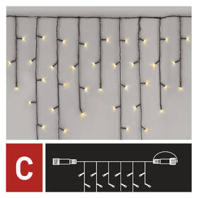 Spojovací řetěz EMOS 100 LED Standard - rampouchy, 2,5 m, venkovní, teplá bílá, časovač 

 obrázek produktu 2 z 8