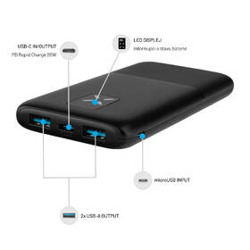 Powerbanka FIXED Zen 10 s LCD displejem a výstupem PD 20W, 10 000 mAh černá

 obrázek produktu 3 z 6
