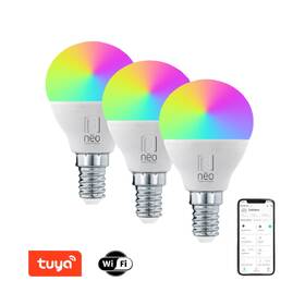 Chytrá žárovka IMMAX NEO LITE SMART LED E14 6W RGB+CCT barevná a bílá, stmívatelná, Wi-Fi, P45, TUYA, 3ks 

 obrázek produktu 2 z 5