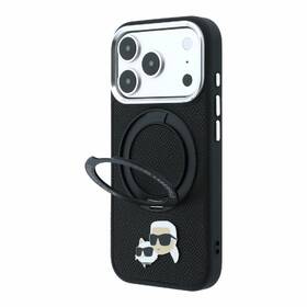 Kryt na mobil Karl Lagerfeld PU Grained K&CH Heads Ring Stand Magsafe na Apple iPhone 18 Pro Max černý

 obrázek produktu 3 z 6