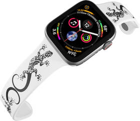 Řemínek Mi-Band na Apple Watch 42/44/45/49 mm - motiv Ještěrky, bílý 

 obrázek produktu 3 z 3