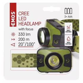 Čelovka EMOS P3539, CREE LED, 330 lm, 200 m, 3x AAA 

 obrázek produktu 9 z 10