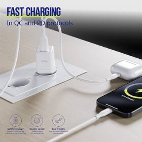 Nabíječka do sítě Allity GaN PD, 1x USB-C + USB 20W bílá

 obrázek produktu 3 z 5
