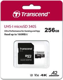 Paměťová karta Transcend 340S microSDXC 256GB UHS-I U3 V30 A2 (160R/125W) + adapter 

 obrázek produktu 2 z 2