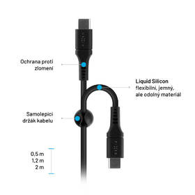 Kabel FIXED Liquid silicone USB-C/USB-C s podporou PD, 60W, 2m černý

 obrázek produktu 5 z 8