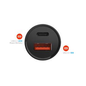 Adaptér do auta FIXED USB-C a USB, PD, 20W černý

 obrázek produktu 3 z 5