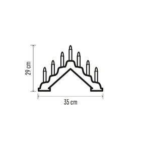 LED dekorace EMOS 7 LED svícen dřevěný, 29 cm, 2x AA, vnitřní, teplá bílá, časovač 

 obrázek produktu 5 z 5