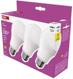 Žárovka LED EMOS Classic, 13 W, 1521lm, E27, neutrální bílá (3 ks) 

 obrázek produktu 12 z 14