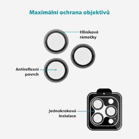 Ochranné sklo čočky fotoaparátu Epico Aluminium Lens Protectors na Apple iPhone 17 Pro/17 Pro Max stříbrné

 obrázek produktu 6 z 6