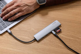 USB Hub Epico 7in1 Multimedia 8K USB-C/1× USB-C, 2× USB 2.0, HDMI, LAN, microSD, SD šedý

 obrázek produktu 5 z 6