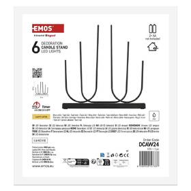 LED dekorace EMOS svícen kovový černý, 40 cm, 6LED, vnitřní, teplá bílá 

 obrázek produktu 3 z 7