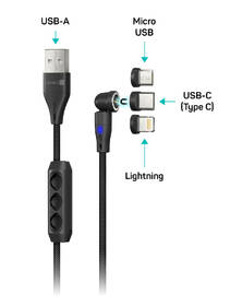 Kabel Connect IT Magnetic PowerLink 3in1, USB-C/Lightning/microUSB, 2 m černý

 obrázek produktu 1 z 3