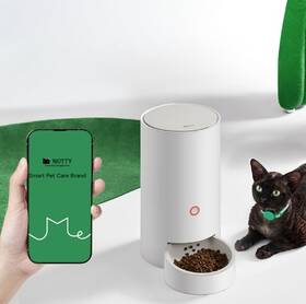 Chytré krmítko NOTTY-Enchen na kočky 3,2 l Wi-Fi APP + dva obojky s čipem nati na kočky bílé

 obrázek produktu 2 z 3