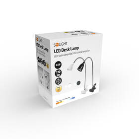 Stolní LED lampička Solight clip, 2,5W, 3000K bílá

 obrázek produktu 5 z 5