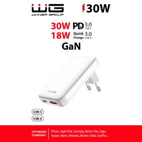 Nabíječka do sítě WG GaN 30W 1xUSB-C/1xUSB-A bílá

 obrázek produktu 3 z 3