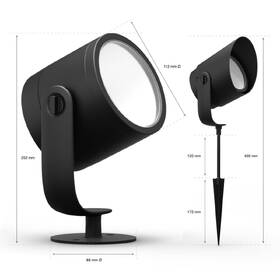 Venkovní svítidlo Philips Lily XL White and Color Ambiance Spot, bez zdroje černé

 obrázek produktu 3 z 9