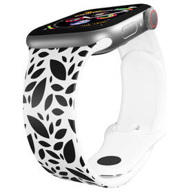 Řemínek Mi-Band na Apple Watch 42/44/45/49 mm - motiv Černobílé listy, bílý 

 obrázek produktu 2 z 3