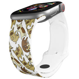 Řemínek Mi-Band na Apple Watch 42/44/45/49 mm - motiv Buldoci, bílý 

 obrázek produktu 2 z 3