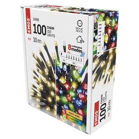 Vánoční osvětlení EMOS 100 LED řetěz 2v1, 10 m, venkovní i vnitřní, teplá bílá/multicolor, programy 

 obrázek produktu 7 z 7