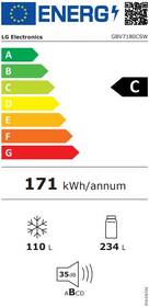 Chladnička s mrazničkou LG GBV7180CSW bílá barva
