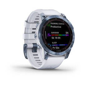Chytré hodinky Garmin fenix 7 Sapphire Solar - Titan Blue/ White Silicone Band 

 obrázek produktu 7 z 10