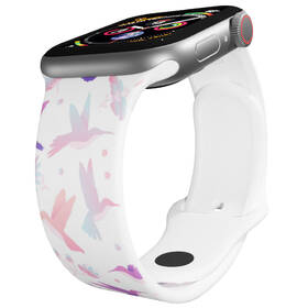 Řemínek Mi-Band na Apple Watch 42/44/45/49 mm - motiv Kolibříci, bílý 

 obrázek produktu 2 z 3