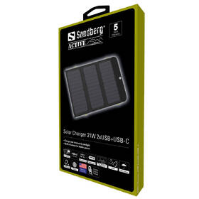 Solární nabíječka Sandberg Solar Charger 21W 2xUSB+USB-C černý

 obrázek produktu 4 z 4