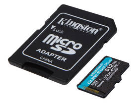Paměťová karta Kingston MicroSDXC 512GB UHS-I U3 (170R/90W) + adaptér 

 obrázek produktu 1 z 2