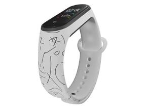 Řemínek Mi-Band na Xiaomi Mi Band 5/6 - motiv Čmáranice, bílý 

 obrázek produktu 2 z 3