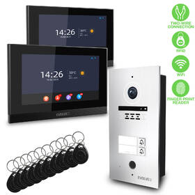 Dveřní videotelefon Evolveo ID-2,  pro dva byty s RFID, otiskem prstu a podporou ONVIF kamer černý/nerez

 obrázek produktu 1 z 19
