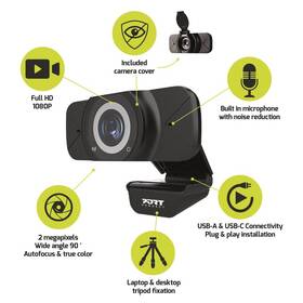 Webkamera PORT CONNECT USB Webcam Full HD 1080p černá

 obrázek produktu 2 z 4