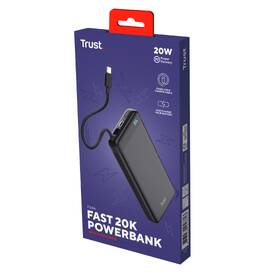 Powerbanka Trust Fiera, 20000 mAh, s kabelem, 2x USB-C černá

 obrázek produktu 11 z 11