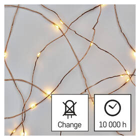 Vánoční osvětlení EMOS 20 LED nano řetěz, 1,9 m, 2x AA, vnitřní, teplá bílá, časovač 

 obrázek produktu 4 z 9