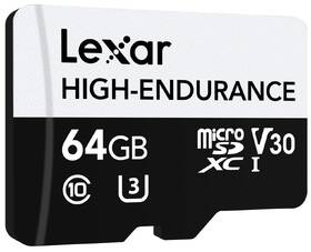 Paměťová karta Lexar High-Endurance microSDXC 64GB UHS-I, (100R/35W) C10 A1 V30 U3 

 obrázek produktu 1 z 2