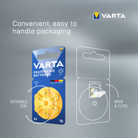 Baterie do naslouchadel Varta Hearing Aid Battery 10, blistr 6ks 

 obrázek produktu 2 z 5