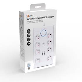 Přepěťová ochrana Solight 8x zásuvka, USB A+C, 2m bílá

 obrázek produktu 5 z 6