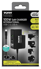 Napájecí adaptér PORT CONNECT GaN 100W Travel EU,US,UK a AU/CN plug, 2x USB-C PD a USB-A černý

 obrázek produktu 3 z 5