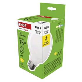 Žárovka LED EMOS Filament globe, 7,8W, 1055lm, E27, neutrální bílá 

 obrázek produktu 2 z 3