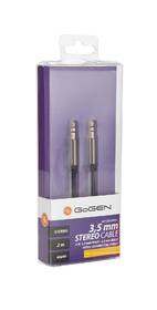 Kabel GoGEN Jack 3,5mm, 2m, pozlacené konektory, kroucený černý

 obrázek produktu 2 z 2