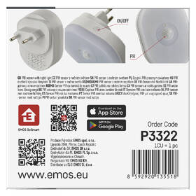 Detektor pohybu EMOS GoSmart, s nočním světlem, Wi-Fi 

 obrázek produktu 17 z 17