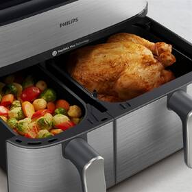 Fritéza horkovzdušná Philips Airfryer Dual Basket 5000 series 9 l, NA555/00 stříbrná

 obrázek produktu 8 z 12