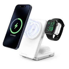 Bezdrátová nabíječka Mobile Origin Qi2 CompactStand 3in1 stříbrná barva
