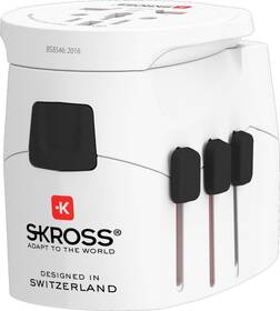 Cestovní adaptér SKROSS PRO Light USB World, UK+USA+Austrálie/Čína, 2x USB-A, vč. adaptéru 
