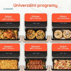 Fritéza horkovzdušná COSORI TF101S Dual Blaze TwinFry 10l černá barva

