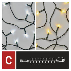 Spojovací řetěz EMOS 100 LED Standard, 10 m, venkovní, teplá/studená bílá, časovač 

 obrázek produktu 2 z 9