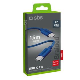 Kabel SBS USB-C/USB-C, PD, 60 W, 1,5 m modrý

 obrázek produktu 9 z 9