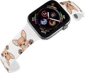 Řemínek Mi-Band na Apple Watch 42/44/45/49 mm - motiv Čivava, bílý 

 obrázek produktu 3 z 3